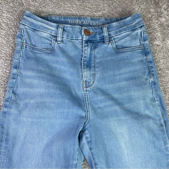 American Eagle Curvy Jeggings Women's 8 Long Blue Skinny High Rise Light Wash - Picture 2 of 13
